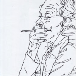 185 Old Woman Smoking A Snag In London