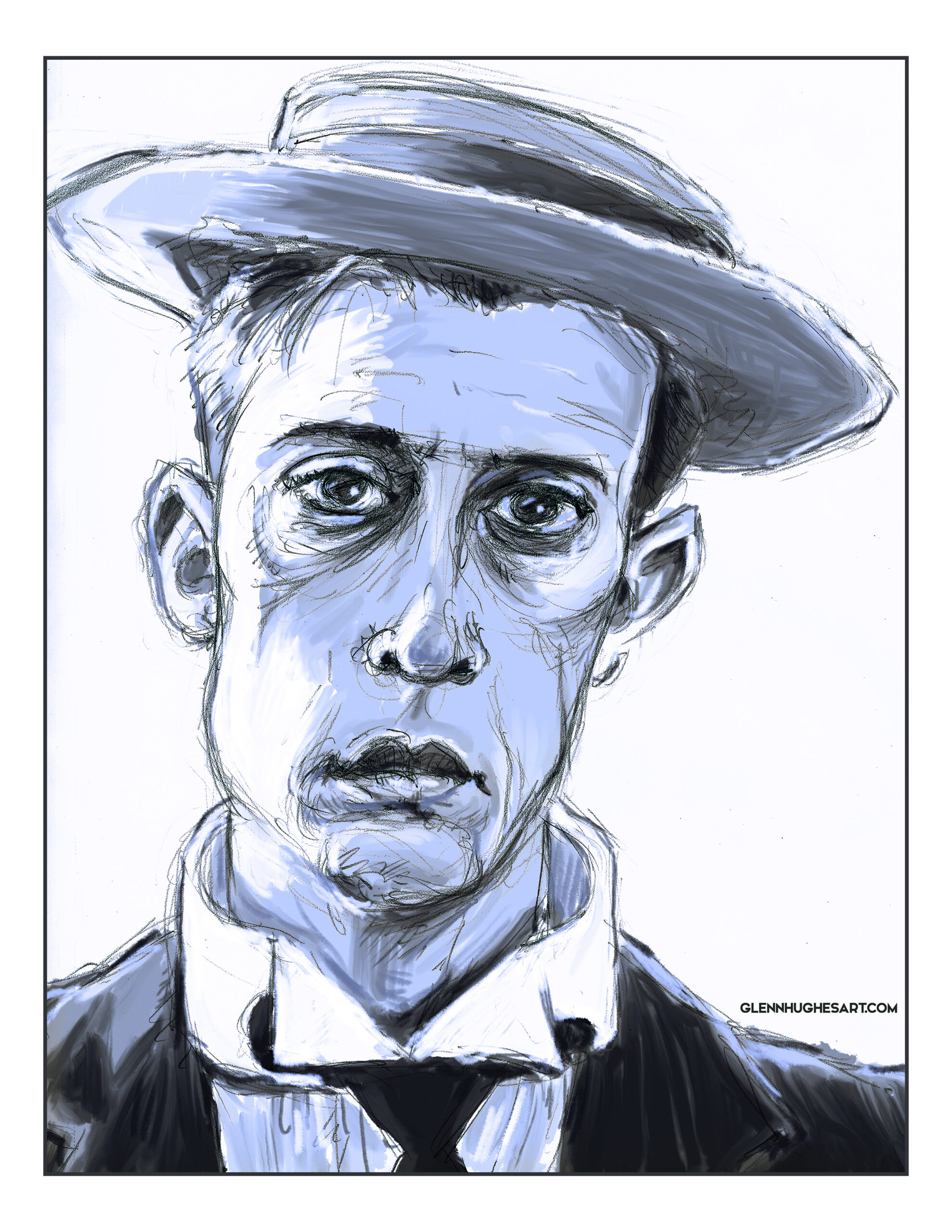 Buster Keaton - blue tint